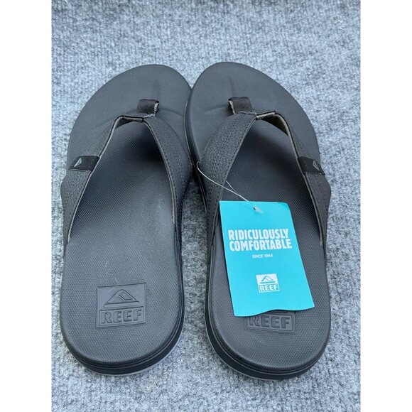 Reef Mens Flip Flops Size 11 Black  Cushion Phantom Synthetic Upper & Outsole - Picture 6 of 16